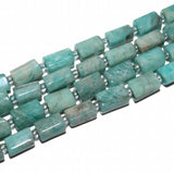 Faceted Amazonite Beads Cylinder Spacer For Jewelry DIY