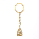 Cambodian Garden Buddha Pendant Keychain with CZ Jewelry