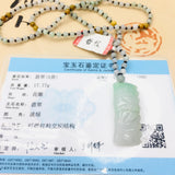 Emerald Jade Hand-Carved Bamboo Pendant Necklace for Men and Women