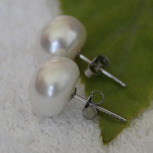 11-12mm Freshwater Pearl Stud Earrings Silver Stud Jewelry