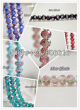 10*8MM Pink Inner Flower Rondelle Crystal Glass Beads Lot