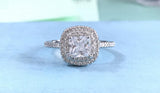 Tibetan Silver Flower CZ Zircon Ring Wedding Jewelry R680