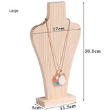 Wood Mannequin Bust Earrings Necklace Shop Window Jewelry Display