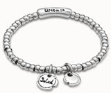 European American 925 Silver Round Logo Bracelet Pendant Jewelry