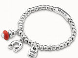 925 Silver Plated Crystal Lucky Beads Bracelet & Horseshoe Bracelet