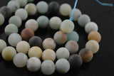 Natural Matte Amazonite Round Loose Beads 4mm-12mm
