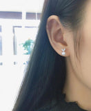 Heart Charm 925 Silver Pearl Earring Studs