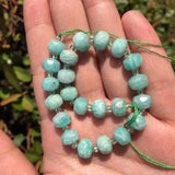 Faceted Amazonite Column Shape Loose Beads for DIY Jewelry 7.5''