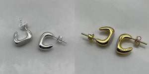 Spain 925 Silver Pin Pillar Jade Earrings Jewelry