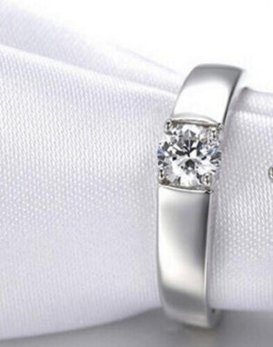 Classic Zirconia CZ 925 Silver Rings for Couples S-R14