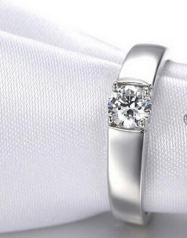 Classic Zirconia CZ 925 Silver Rings for Couples S-R14