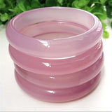 Natural Agate Chalcedony Pink 54-62mm Bracelet Princess Jewelry