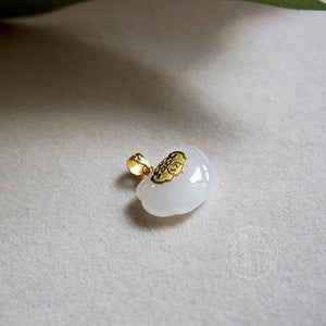 Vintage RUYI Lock Jade 24KT Necklace