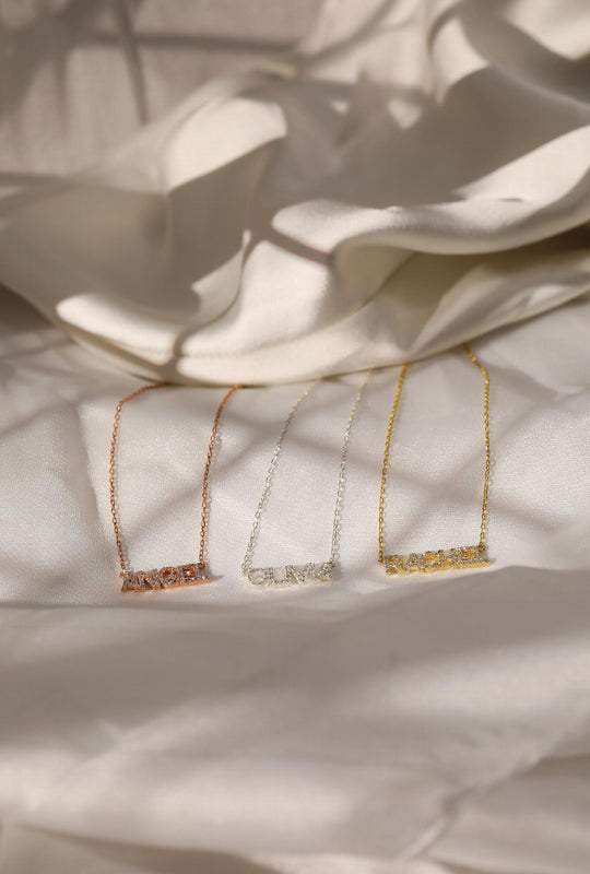 Dainty Pave Diamond Name Necklace For Women