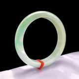 Zheru Jewelry Natural Burmese Jadeite 54-64mm Light Green Bracelet