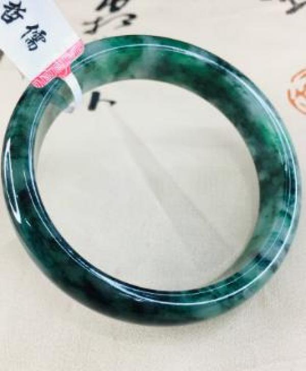 Natural Jadeite Bracelet Oil Cyan 54-62mm Female Jade Bracelet