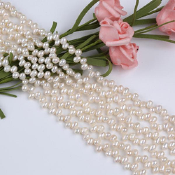 4-5mm Gray Purple Rice Freshwater Pearl Strand