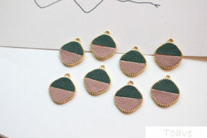 6pcs Faux Leather Retro Diamond Earrings Set