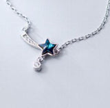S925 Silver Moon Zircon Pendant Necklace