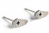 Real Antique 925 Silver Cross Stud Earrings Gothic Punk Style Vintage Jewelry