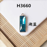 Colorful Rhinestone Alloy Geometric Rectangle Charms