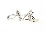 Sport Cuff Links Silver Skiing Copper Material Men Cufflinks
