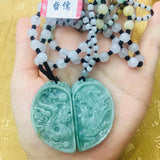 JADESt Heart-shaped Dragon & Phoenix Pair Pendant Necklace