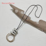 Kara&Kale Stone Pendants Metal Circle Resin Necklaces