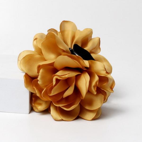 Fabric Big Flower Hair Claw Clips Soft Satin Flowers Ponytail Holder Barrette