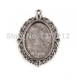 100PCS Oval Photo Frame Charms Pendant Necklace Bracelet Jewelry A1038