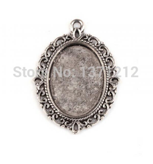 100PCS Oval Photo Frame Charms Pendant Necklace Bracelet Jewelry A1038