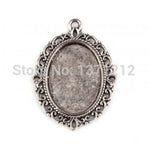 100PCS Oval Photo Frame Charms Pendant Necklace Bracelet Jewelry A1038