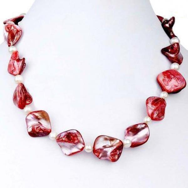 Irregular Red Shell AA Pearl Necklace, 6-7mm Freshwater Pearl Choker