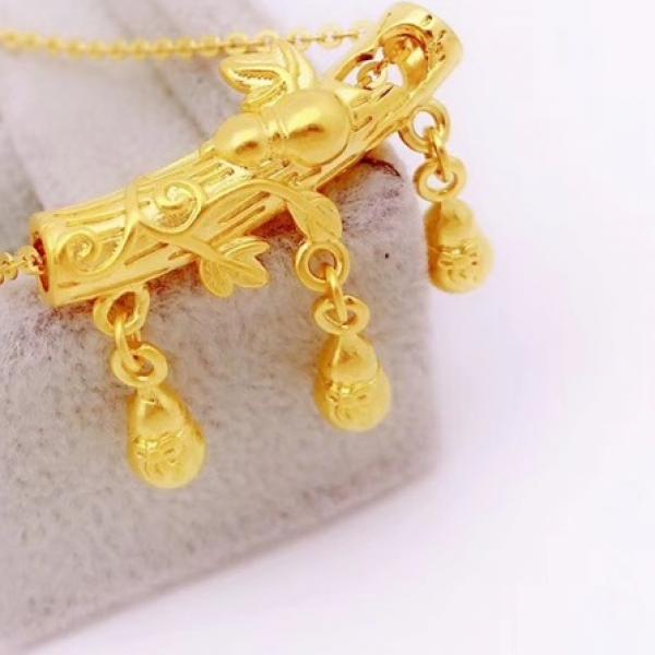 European Fine Woman Girl Party Gift Tube Bell 24KT Pendant Charm