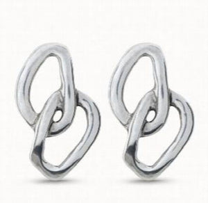 Spanish 925 Silver Stud Earrings Irregular Pendant Beads Jewelry