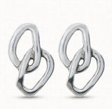 Spanish 925 Silver Stud Earrings Irregular Pendant Beads Jewelry