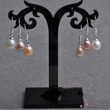 925 Silver Pink Lavender Rice Freshwater Pearl Earrings