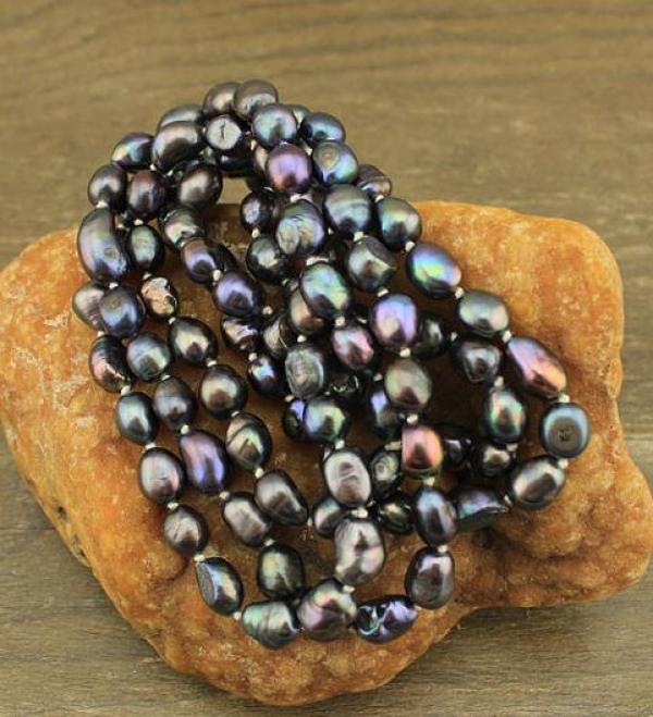 Long Pearl Necklace Peacock Freshwater Pearl Jewelry Gift