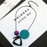 Personality Wood Geometry Necklace V-Shaped Clavicle Chain