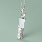 925 Silver Chalcedony Diamond Pendant Romantic Love Jewelry Gift