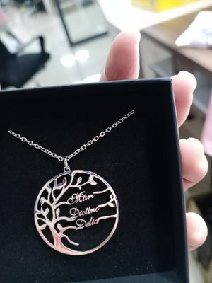 Tree Of Life Multiple Name Necklace Stainless Steel Letter Necklace For Women