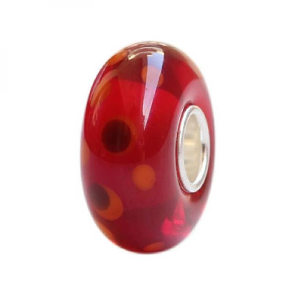 925 Sterling Silver Large Hole 3D Flowers Heart Glass Beads