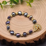 Freshwater Pearl Bracelet Copper 18k Plated GB0949