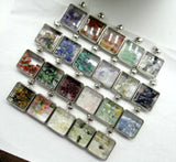 Opal Quartz Turquoises Lapis Gravel Stone Glass Pendant DIY Jewelry 10pcs