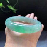 Burmese Jadeite Light Green Two-tone Bracelet Princess Jewelry