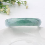Zheru Jewelry Natural Burmese Jadeite 54mm-64mm Light Bracelet Princess Jewelry
