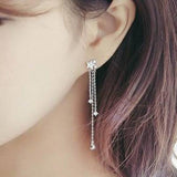 925 Silver Star Moon Brincos Stud Earrings Women Wedding Jewelry