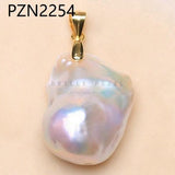 925 Silver Sterling Natural Baroque Pearl Pendant Necklace Retro Clasp PZN