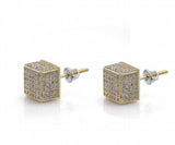 Natural Stone Earrings with Red Zircon Crystal