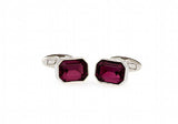 Purple Crystal Cufflinks Brass Material